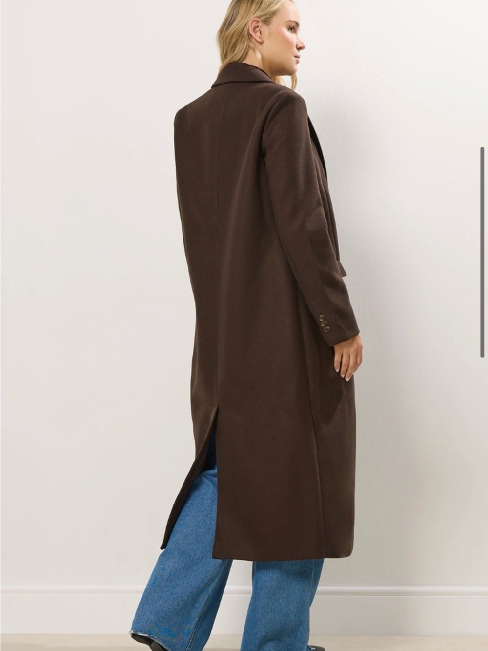 LTS Tall Chocolate Brown Longline Maxi Coat - Picture 5 of 5